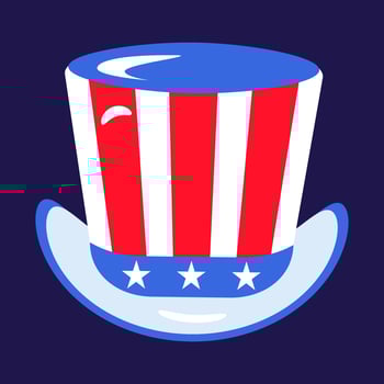 USA Flag Festive Uncle Sam Top Hat vector
