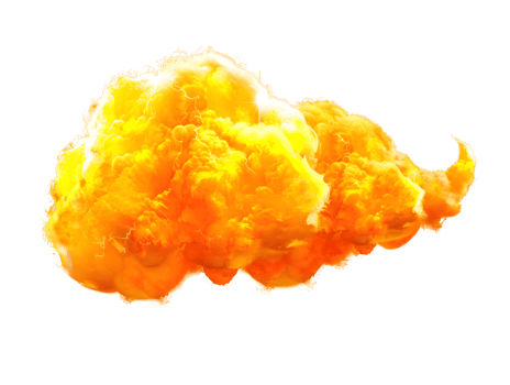 Vibrant Orange Cloud of Smoke png