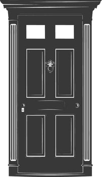 Silhouette door black color only vector