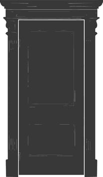 Silhouette door black color only vector