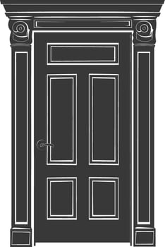 Silhouette door black color only vector