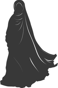 Silhouette hijab symbol black color only vector