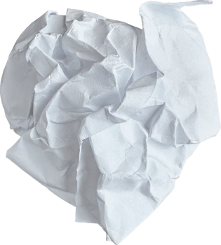 White Torn Crumpled Paper Ball png