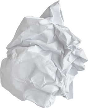 White Torn Crumpled Paper Ball png