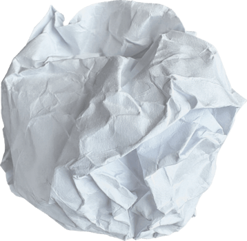 White Torn Crumpled Paper Ball png