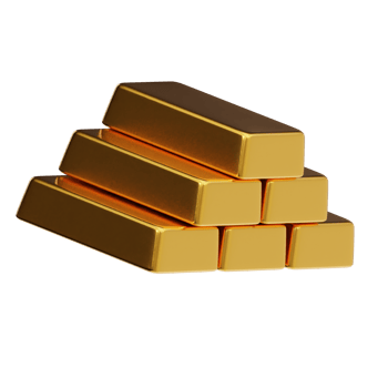 Gold bar icon 3d render illustration png