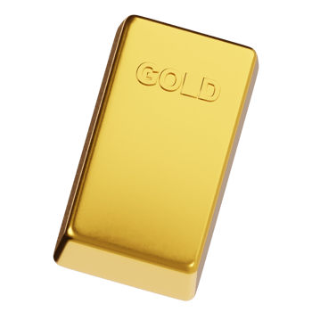 Gold bar icon 3d render illustration png