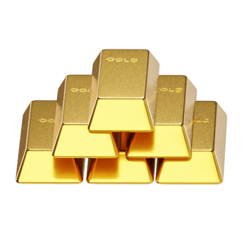 Gold bar icon 3d render illustration png
