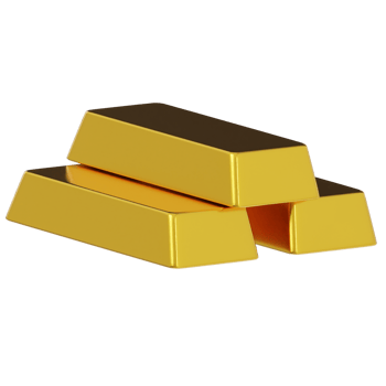 Gold bar icon 3d render illustration png