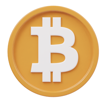 Bitcoin icon 3d render illustration png