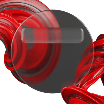 3d rendering circle glassmorphism with red abstract png