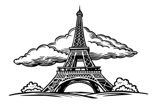Hand Draw Illustration Eiffel Tower vector