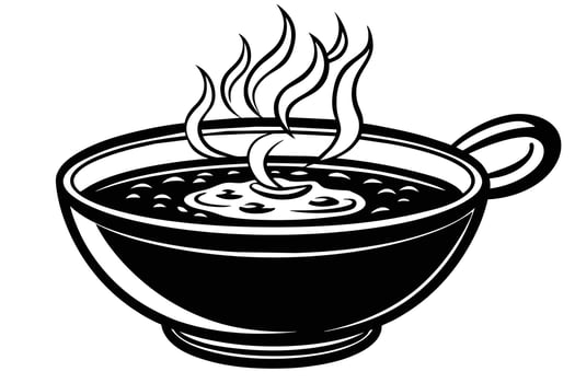 Hot Soup Bowl Plate design vector