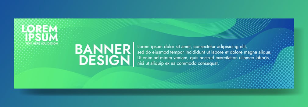 Elevate your visuals with the captivating green to blue gradient wave banner. Ideal for creating dynamic headers, attention-grabbing promotions, and modern graphics vector