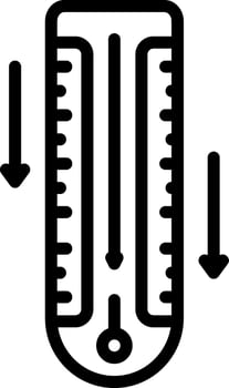 Black line icon for temperature decrease vector