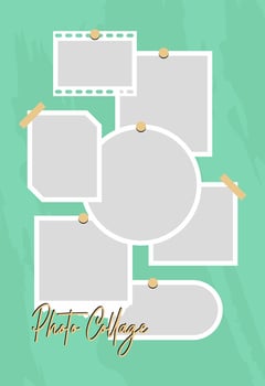 Pictures or photos frame collage. comics page grid layout abstract photo frames and digital photo wall template vector
