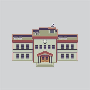 Pixel art illustration School. Pixelated School. School class Building pixelated for the pixel art game and icon for website and game. old school retro. vector