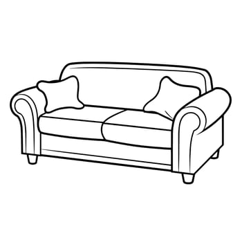 Sleek outline of a contemporary sofa icon. vector