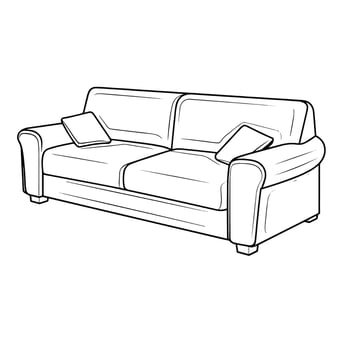 Sleek outline of a contemporary sofa icon. vector