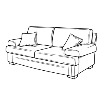 Sleek outline of a contemporary sofa icon. vector