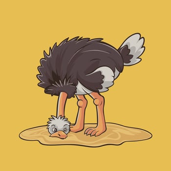 Cute Ostrich animal cartoon animals illustration isolated on white background. vector