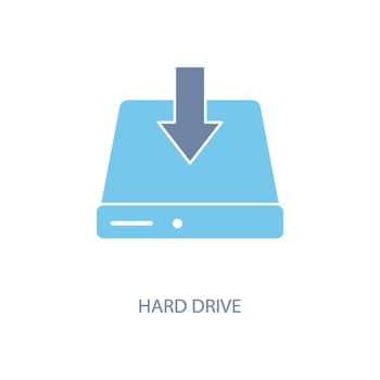 hard drive concept line icon. Simple element illustration. hard drive concept outline symbol design. vector