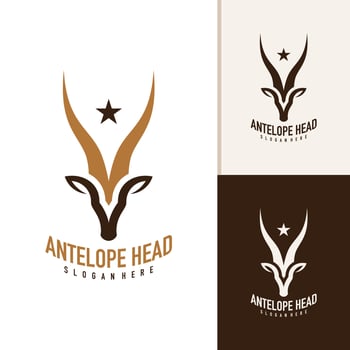 Antelope head logo design . Antelope illustration logo concept vector