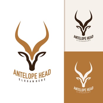 Antelope head logo design . Antelope illustration logo concept vector
