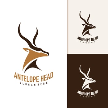 Antelope head logo design . Antelope illustration logo concept vector