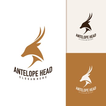 Antelope head logo design . Antelope illustration logo concept vector
