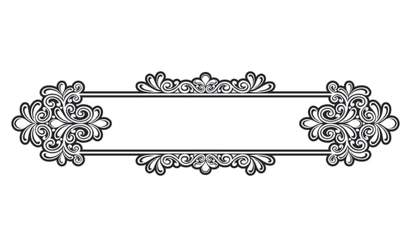Classic name tags ornament floral border for weddings vector