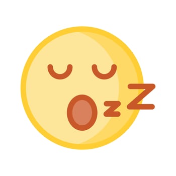 Sleepy, sleeping, tiredness emoji design vector