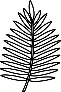 Parlor Palm Leaf outline illustration vector