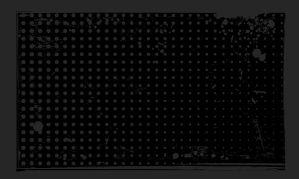Dark Grunge Gritty Halftone Pattern Subtle Dots on Black Background Distressed Spilled Ink Banner Design vector
