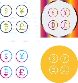 Currency Symbols Icon Design vector