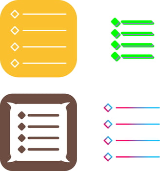 Unique Bulleted list Icon Design vector