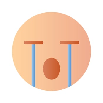 Get this amazing crying emoji design, customizable vector