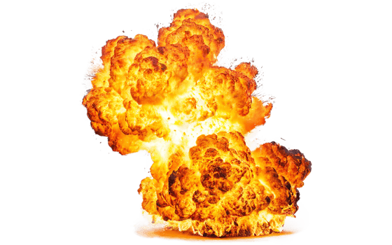 fiery explosions, transparent background png