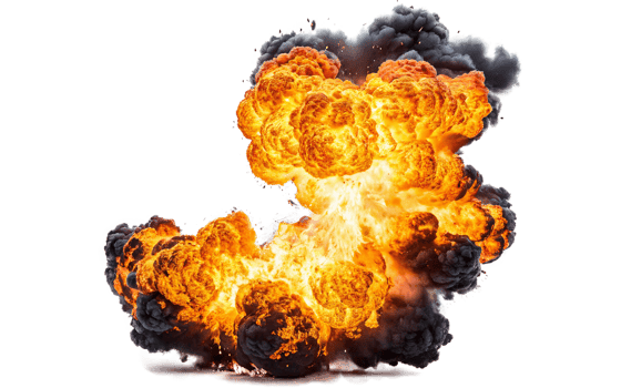 fiery explosions, transparent background png