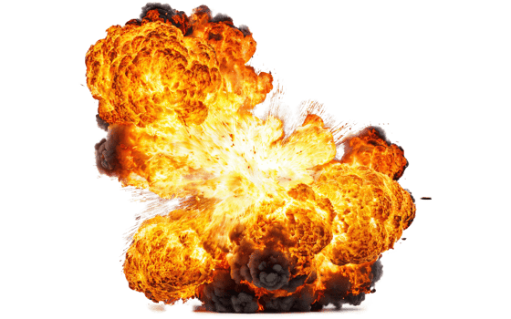 fiery explosions, transparent background png