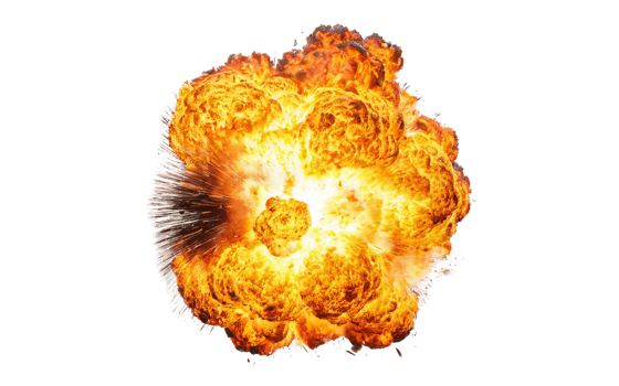 fiery explosions, transparent background png