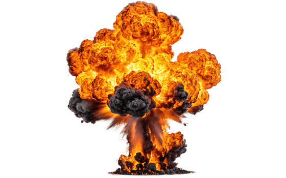 fiery explosions, transparent background png