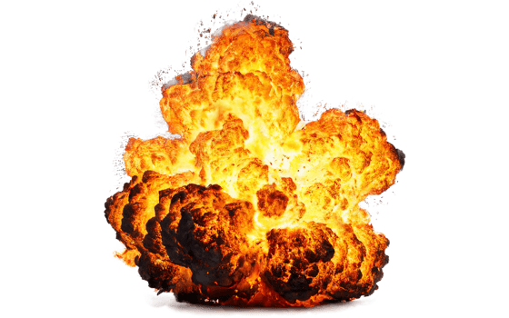 fiery explosions, transparent background png