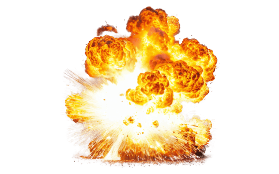 fiery explosions, transparent background png