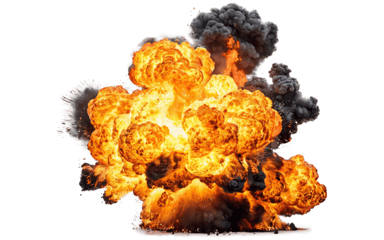 fiery explosions, transparent background png