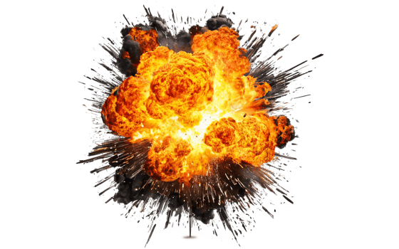 fiery explosions, transparent background png