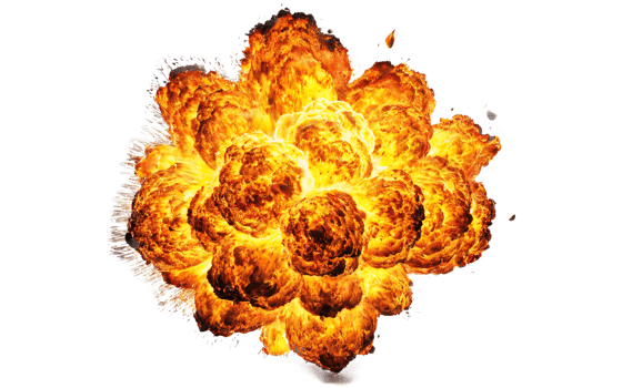 fiery explosions, transparent background png