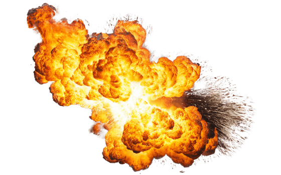 fiery explosions, transparent background png