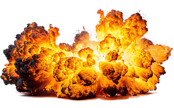 fiery explosions, transparent background png
