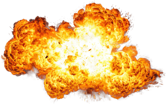 fiery explosions, transparent background png